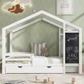 Bellemave® House Bed with Blackboard and Drawers, Two assembly Options - Bellemave